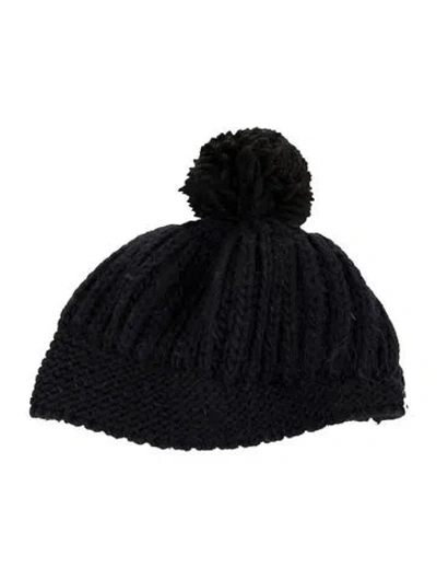 Pre-owned Sandro Knit Beanie Hat In Black/blue