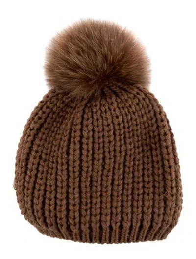 Pre-owned Sandro Knit Beanie Hat In Brown