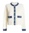 Sandro Cardigan With Denim Details In Beige