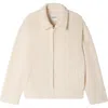 Sandro Knit-effect Regular-collar Jacket In Neutral