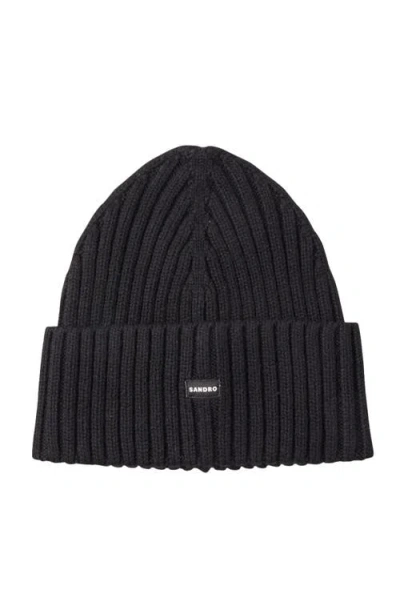 Sandro Knit Hat In Black