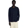 Sandro Knit Jacket In Blue