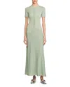 Sandro Knit Maxi Dress In Almond Green