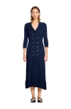 Sandro Knit Maxi Dress In Navy Blue