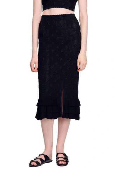 SANDRO SANDRO KNIT MIDI SKIRT