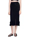 Sandro Aleria Knit Midi Skirt In Black