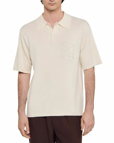 Sandro Polo With Rope Embroidery In White