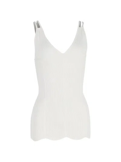 Pre-owned Sandro Knit Sleeveless Top In White