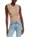 Sandro Knit Sweater Bodysuit In Brown