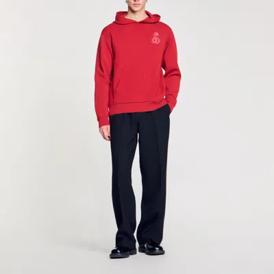 Sandro Knit Sweatshirt With Snake Detail In Red