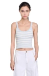 Sandro Bordeaux Striped Knit Tank Top In Sky Blue