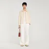 Sandro Knit-effect Regular-collar Jacket In Nude