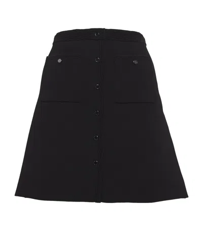 Sandro Knitted A-line Mini Skirt In Black