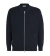 Sandro Knitted Bomber Jacket In Blue