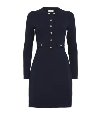 Sandro Knitted Button-up Mini Dress In Neutral