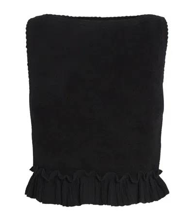 Sandro Knitted Crop Top In Black