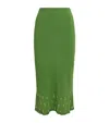 Sandro Knitted Embellished Midi Skirt In Green
