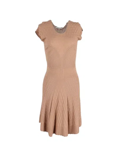 Pre-owned Sandro Knitted Flared Dress In Neutral
