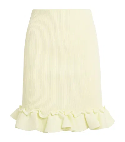 Sandro Knitted Frill-detail Mini Skirt In Yellow