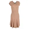 Sandro Knitted Knee-length Flared Dress In Brown Polyamide In Brown