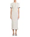 Sandro Danielle Striped Knit Maxi Shirtdress In Ecru