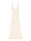 Sandro Womens Naturels Flower-embellished Sleeveless Knitted Maxi Dress In Neutrals