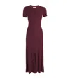 Sandro Knitted Midi Dress In Red