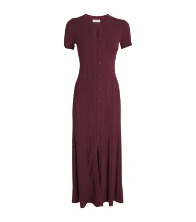 Sandro Knitted Midi Dress In Red
