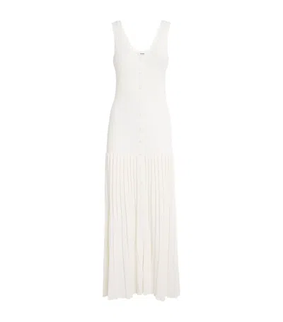 Sandro Knitted Midi Dress In White