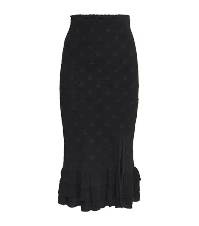 Sandro Knitted Midi Skirt In Black
