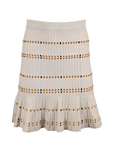 Pre-owned Sandro Knitted Mini Skirt In Neutral