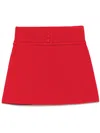 Sandro Knitted Mini Skirt In Red