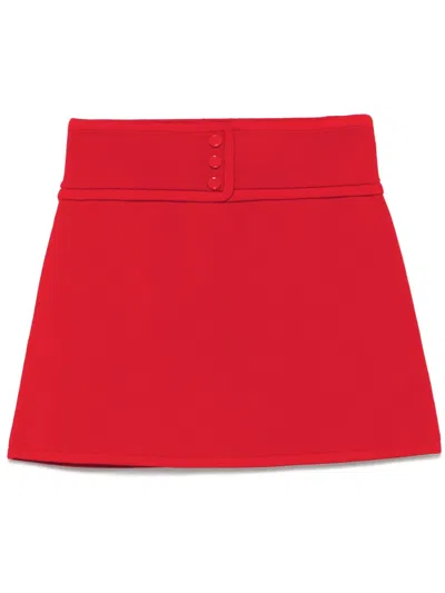 Sandro Knitted Mini Skirt In Red