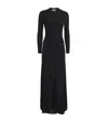 Sandro Ribbed-knit Button-up Midi Dress In Black