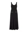 Sandro Womens Black Scoop-neck Bead-embellished Stretch-knit Midi Dress In Black