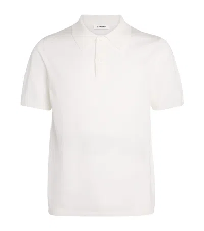 Sandro Knitted Polo Shirt In White