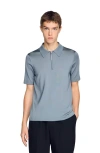 Sandro Knitted Polo Shirt With Zip Collar In Multi