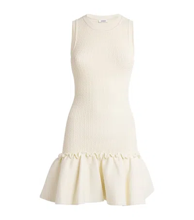 SANDRO KNITTED RUFFLE-TRIM MINI DRESS