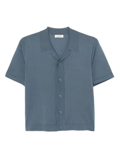 Sandro Knitted Shirt In Blue