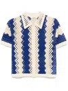 Sandro Palmas Striped Open-knit Cardigan In Neutrals