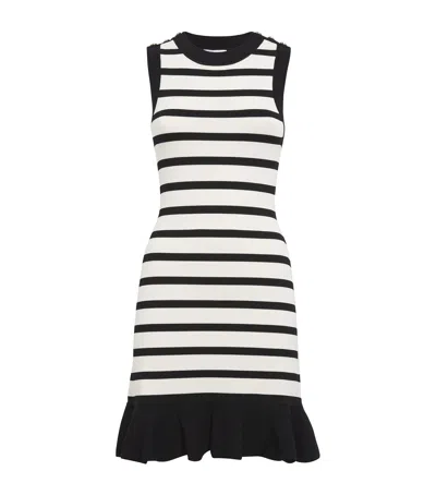 Sandro Knitted Striped Mini Dress In Black