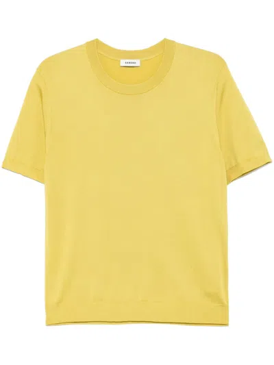 Sandro Knitted T-shirt In Green