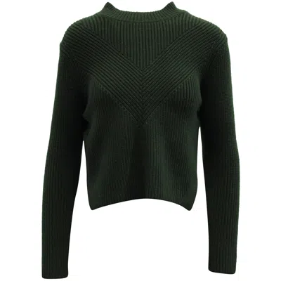 Sandro Knitwear Pullover With Zip In Green Wool