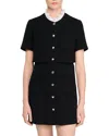 Sandro Short Dress With Detachable Collar In Black
