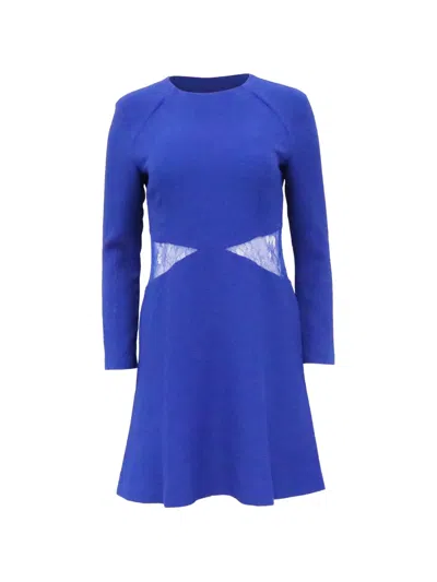 Pre-owned Sandro Lace-detail Dress In Blue