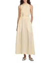 Sandro Maxi Dress With Lace Details In Light Yellow