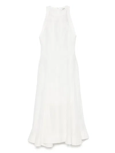 SANDRO LACE-DETAIL MIDI DRESS