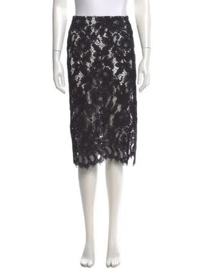 Pre-owned Sandro Lace Knee-length Skirt In Black