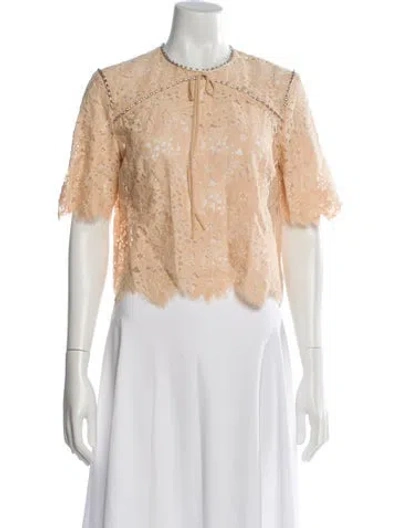 Pre-owned Sandro Lace Lace Pattern Blouse In Neutral