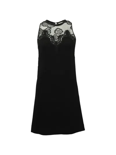Pre-owned Sandro Lace Midi Dress In Black